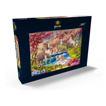 Darstellung des Puzzle Motivs Fabulous Unicorns 1000 Puzzle Schachtel Ansicht2
