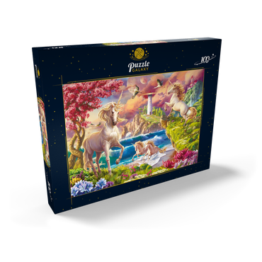 Darstellung des Puzzle Motivs Fabulous Unicorns 100 Puzzle Schachtel Ansicht2