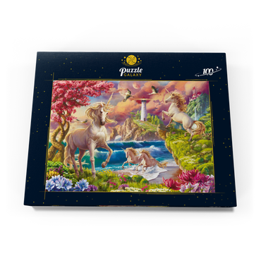 Darstellung des Puzzle Motivs Fabulous Unicorns 100 Puzzle Schachtel Ansicht3