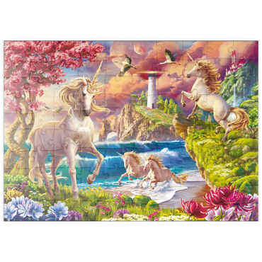 Darstellung des Puzzle Motivs puzzleplate Fabulous Unicorns 100 Puzzle