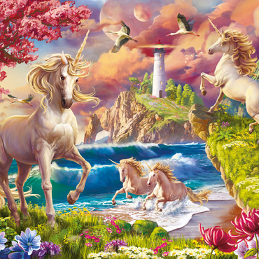 Darstellung des Puzzle Motivs Fabulous Unicorns 100 Puzzle 3D Modell