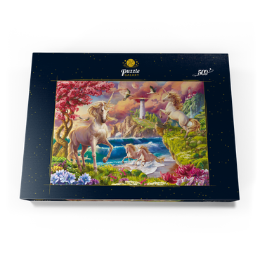 Darstellung des Puzzle Motivs Fabulous Unicorns 500 Puzzle Schachtel Ansicht3