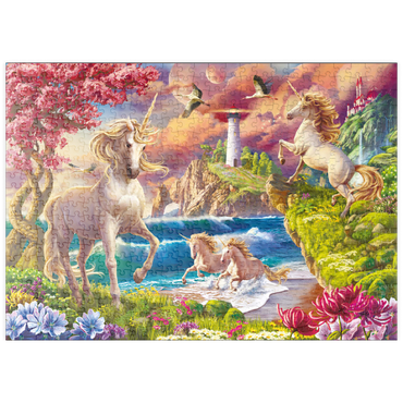 Darstellung des Puzzle Motivs puzzleplate Fabulous Unicorns 500 Puzzle