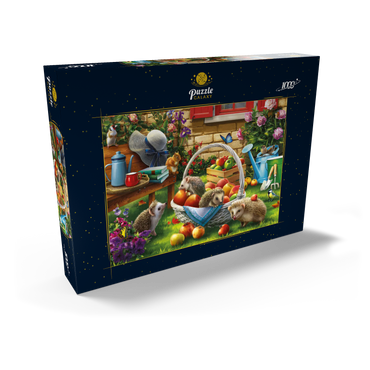 Darstellung des Puzzle Motivs Hedgehogs in the Garden 1000 Puzzle Schachtel Ansicht2