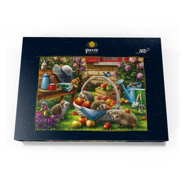 Darstellung des Puzzle Motivs Hedgehogs in the Garden 500 Puzzle Schachtel Ansicht3