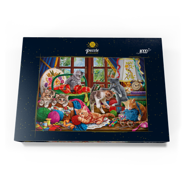Darstellung des Puzzle Motivs The Cheerful Kittens with Yarn 1000 Puzzle Schachtel Ansicht3