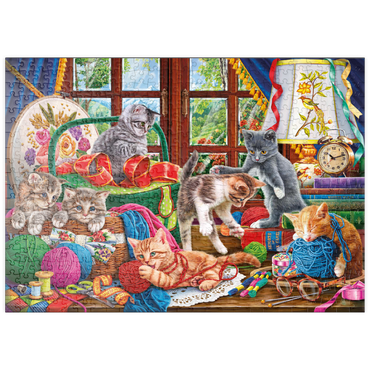 Darstellung des Puzzle Motivs puzzleplate The Cheerful Kittens with Yarn 500 Puzzle