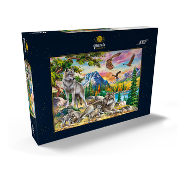 Darstellung des Puzzle Motivs Wolves and Eagles 1000 Puzzle Schachtel Ansicht2