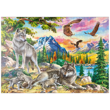 Darstellung des Puzzle Motivs puzzleplate Wolves and Eagles 1000 Puzzle