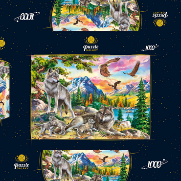 Darstellung des Puzzle Motivs Wolves and Eagles 1000 Puzzle Schachtel 3D Modell