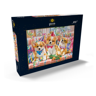 Darstellung des Puzzle Motivs Corgi Puppies at Birthday Party 1000 Puzzle Schachtel Ansicht2