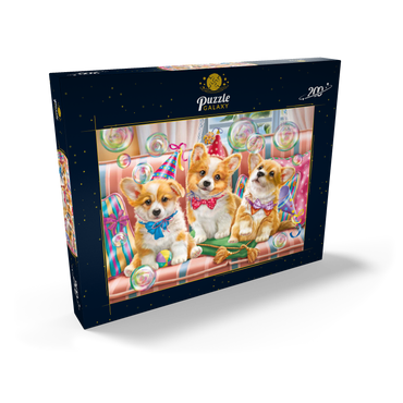Darstellung des Puzzle Motivs Corgi Puppies at Birthday Party 200 Puzzle Schachtel Ansicht2