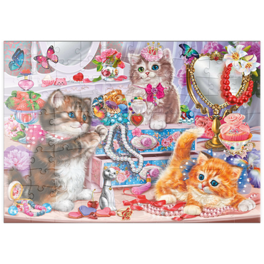 Darstellung des Puzzle Motivs puzzleplate Cute Kittens with Beads 100 Puzzle