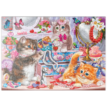 Darstellung des Puzzle Motivs puzzleplate Cute Kittens with Beads 200 Puzzle