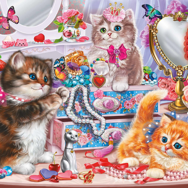 Darstellung des Puzzle Motivs Cute Kittens with Beads 200 Puzzle 3D Modell