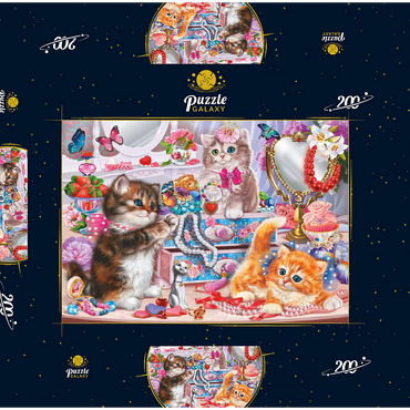 Darstellung des Puzzle Motivs Cute Kittens with Beads 200 Puzzle Schachtel 3D Modell