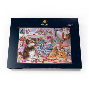 Darstellung des Puzzle Motivs Cute Kittens with Beads 500 Puzzle Schachtel Ansicht3