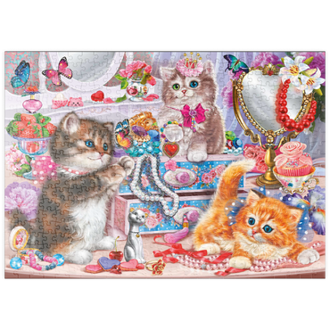 Darstellung des Puzzle Motivs puzzleplate Cute Kittens with Beads 500 Puzzle