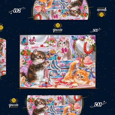 Darstellung des Puzzle Motivs Cute Kittens with Beads 500 Puzzle Schachtel 3D Modell