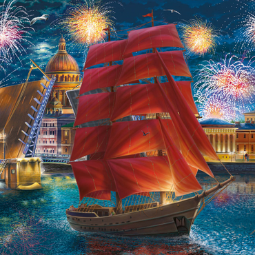 Darstellung des Puzzle Motivs Scarlet Sails 1000 Puzzle 3D Modell