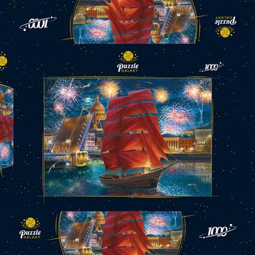 Darstellung des Puzzle Motivs Scarlet Sails 1000 Puzzle Schachtel 3D Modell