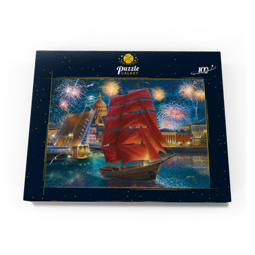 Darstellung des Puzzle Motivs Scarlet Sails 100 Puzzle Schachtel Ansicht3