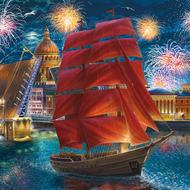 Darstellung des Puzzle Motivs Scarlet Sails 500 Puzzle 3D Modell