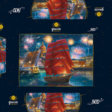 Darstellung des Puzzle Motivs Scarlet Sails 500 Puzzle Schachtel 3D Modell