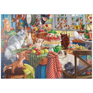 Darstellung des Puzzle Motivs puzzleplate Kittens in the Kitchen 1000 Puzzle
