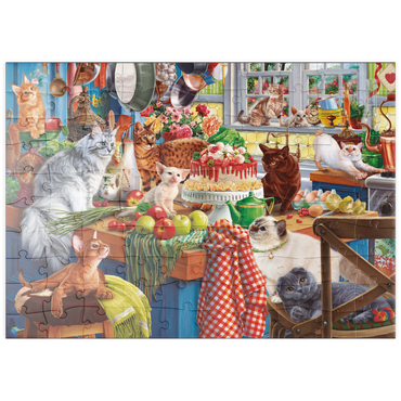 Darstellung des Puzzle Motivs puzzleplate Kittens in the Kitchen 100 Puzzle