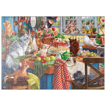 Darstellung des Puzzle Motivs puzzleplate Kittens in the Kitchen 200 Puzzle