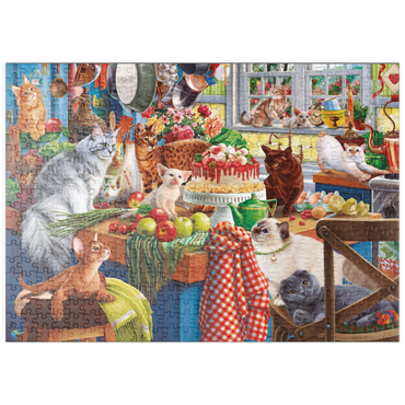 Darstellung des Puzzle Motivs puzzleplate Kittens in the Kitchen 500 Puzzle