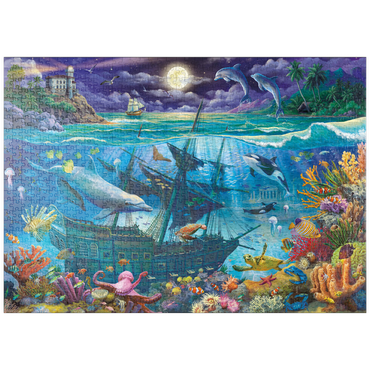 Darstellung des Puzzle Motivs puzzleplate Evening Undersea 1000 Puzzle