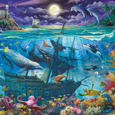 Darstellung des Puzzle Motivs Evening Undersea 500 Puzzle 3D Modell