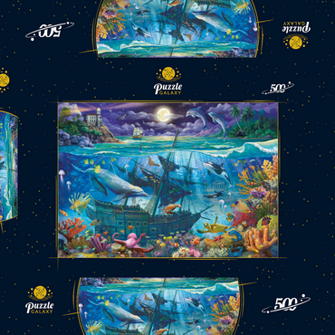 Darstellung des Puzzle Motivs Evening Undersea 500 Puzzle Schachtel 3D Modell
