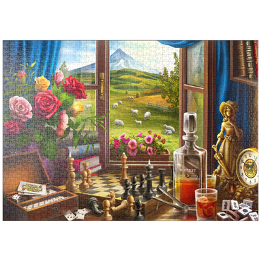 Darstellung des Puzzle Motivs puzzleplate Games in the Mountains 1000 Puzzle