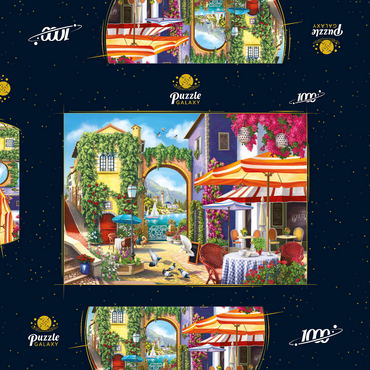 Darstellung des Puzzle Motivs Sunny City by the Sea 1000 Puzzle Schachtel 3D Modell