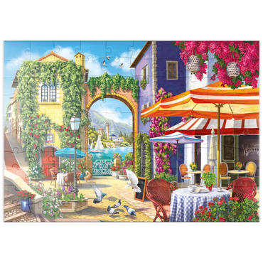 Darstellung des Puzzle Motivs puzzleplate Sunny City by the Sea 100 Puzzle