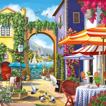 Darstellung des Puzzle Motivs Sunny City by the Sea 100 Puzzle 3D Modell
