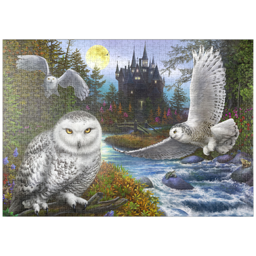Darstellung des Puzzle Motivs puzzleplate Snowy Owls 1000 Puzzle