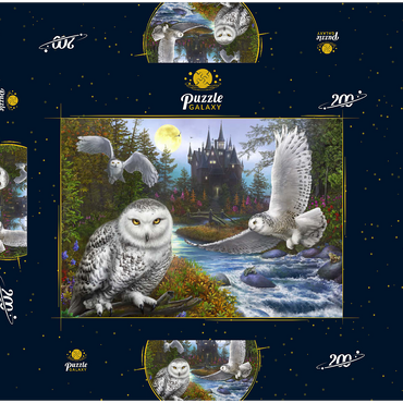 Darstellung des Puzzle Motivs Snowy Owls 200 Puzzle Schachtel 3D Modell