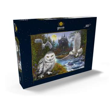 Darstellung des Puzzle Motivs Snowy Owls 500 Puzzle Schachtel Ansicht2