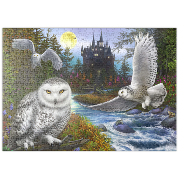 Darstellung des Puzzle Motivs puzzleplate Snowy Owls 500 Puzzle