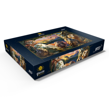 Darstellung des Puzzle Motivs Owls at Sunset 1000 Puzzle Schachtel Ansicht1