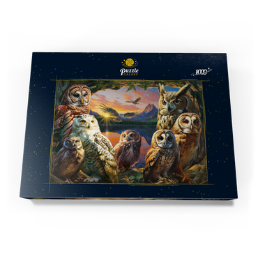 Darstellung des Puzzle Motivs Owls at Sunset 1000 Puzzle Schachtel Ansicht3