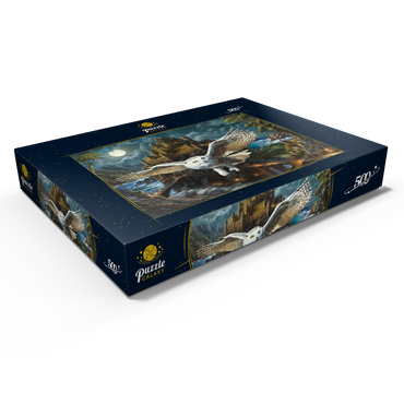 Darstellung des Puzzle Motivs Magic Owl and Castle 500 Puzzle Schachtel Ansicht1