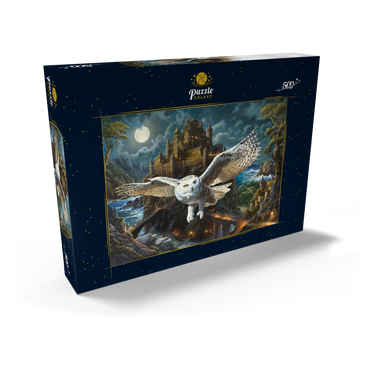 Darstellung des Puzzle Motivs Magic Owl and Castle 500 Puzzle Schachtel Ansicht2