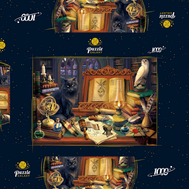 Darstellung des Puzzle Motivs Magic Library 1000 Puzzle Schachtel 3D Modell