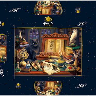 Darstellung des Puzzle Motivs Magic Library 200 Puzzle Schachtel 3D Modell