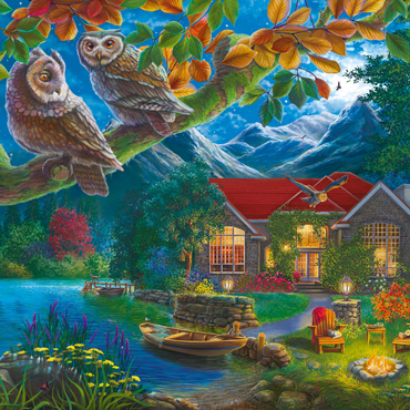 Darstellung des Puzzle Motivs Owls & Night House 1000 Puzzle 3D Modell